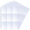 FINGOOO Trading Card File Card File 9 Sheets Refill Transparent Large Capacity Card Sheet Compatible with 2 3 and 4 Holes Collect Pokemon and Other