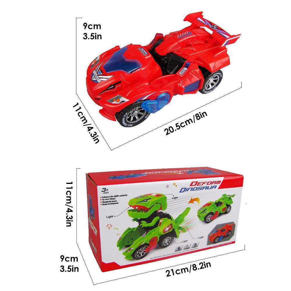 Трансформирующий динозавр светодиодный автомобиль T-Rex Toys со световой звуковой электрической игрушкой