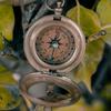 Handmade Brass Push Button Sundial Compass