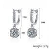 2CT муассанитовые серьги-кольца для женщин, созданные в лаборатории бриллианты, стерлинговое серебро 925 пробы, изысканные висячие серьги-кольца, ювелирные изделия