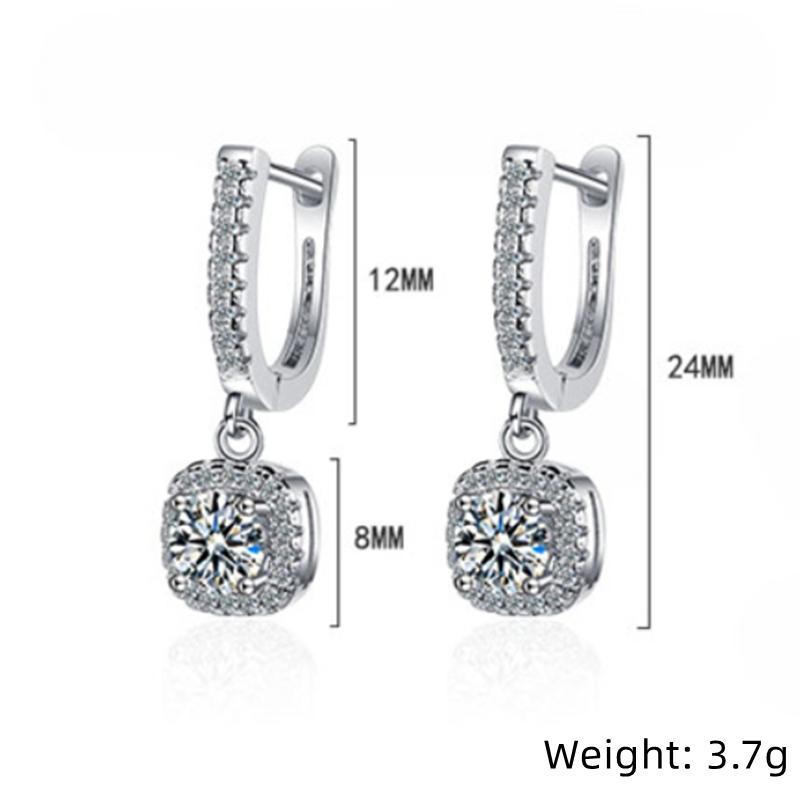 2CT муассанитовые серьги-кольца для женщин, созданные в лаборатории бриллианты, стерлинговое серебро 925 пробы, изысканные висячие серьги-кольца, ювелирные изделия