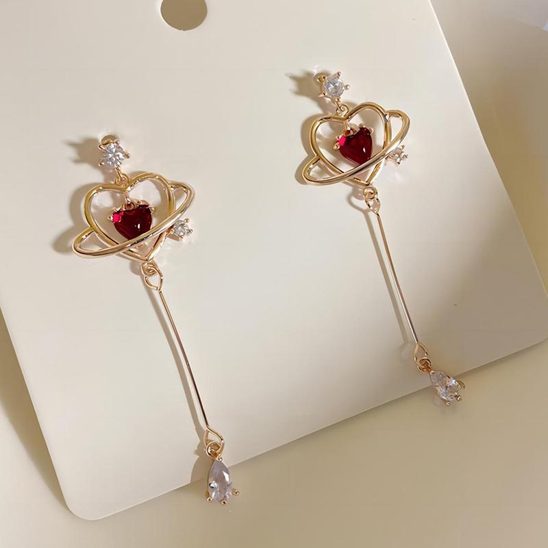 ZAKOL Новые Элегантные Геометрические Серьги-подвески с Кристаллами в форме Сердца для Женщин Милые Нежные Циркониевые Вечерние Pendientes Zircon