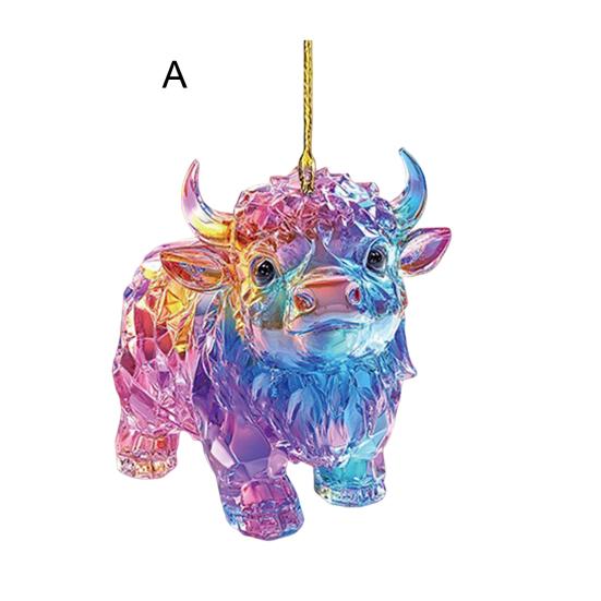 Colorful Animal Ornaments Acrylic Key Chain Backpack Hanging Decorations Car Rearview Mirror Accessories