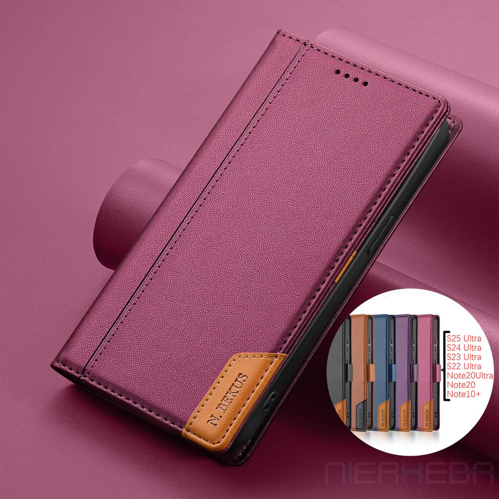 Magnetic Flip Leather Case For Samsung Galaxy S25 Edge S24 S23 Ultra S22 S21 FE S20 S10 Plus Note20 A17 A16 A56 A36 Wallet Cover
