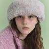 Poesiedame FUR TOQUE HAT IN SUEDE PINK