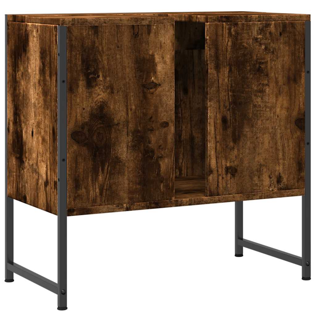 Bathroom Vanity Unit Smoked Oak Finish 60 x 33 x 60 cm Wood Based Material