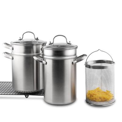 Кастрюля из нержавеющей стали для спагетти, кастрюля для спаржи, кастрюля для лапши, кастрюля для фритюра, кастрюля для варки на пару, кастрюля для бульона, многофункциональная кастрюля для варки на пару и приготовления пищи