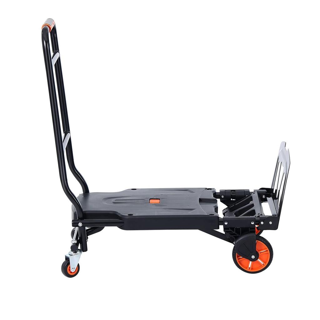 Aluminum Hand Truck, 2 in 1, 300 lbs Load Capacity, Heavy Duty Industrial Convertible Folding Hand Truck and Dolly, Utility Cart Converts from Hand
