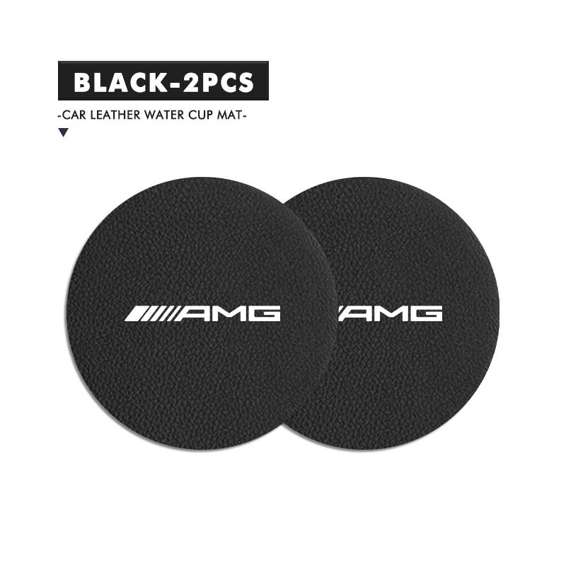 2Pcs Car Cup Holder Anti Slip Insert Coasters Pads Decoration For Mercedes Benz AMG C180 C300 W124 W176 W177 C200 C260 GLC CLE VB3