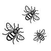 3PCS/Set Creative Bee Garden Decoration Insect Statues Countryside Style Acrylic Outdoor Wall Sculptures Fence Ornament Sign