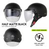 ISHINO SHOKAI ISN HELMET Half suitable for motorcycles up to Free Size Half Matte ISN777 ISN21103 Helmet, 125cc, (approximately 57-60cm), Black,
