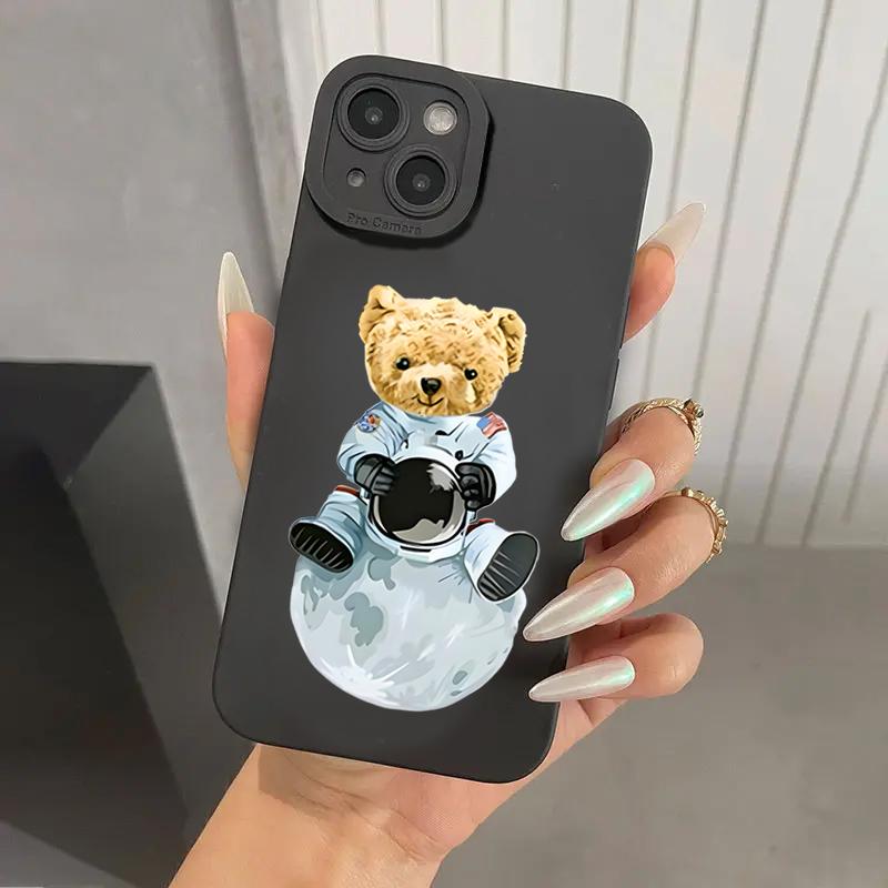 Чехол для телефона с рисунком медведя для Xiaomi Redmi Note 14 13 12 Pro Plus 5G 12S 11S 11 10S 10 Redmi 12 13C 14C Ударопрочный силиконовый чехол