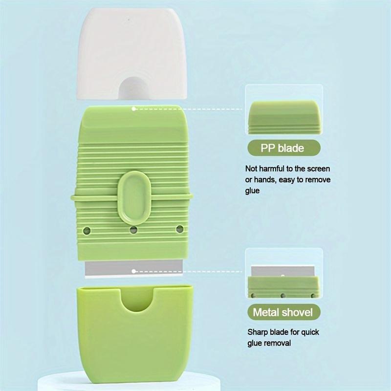 Мини-скребок с защитной крышкой, портативный двусторонний керамический очиститель для стен, скребок для плитки и многофункциональный чистящий инструмент.