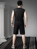 European Style Round Neck Vest Men's Sleeveless T-Shirt Solid Color Casual Shorts Summer Trendy Sports Suit for Men