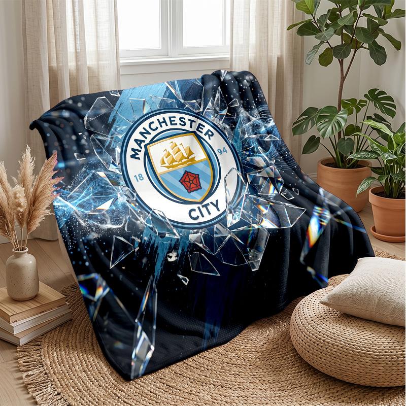 Manchester City Theme blanket Soft Flannel Blanket Plush Throw Blanket Cozy Sofa Bed Blanket for Home Decor