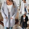 Ladies'  And Winter Knitted Sweater Casual Cardigan Double Pocket Sweater Jacket