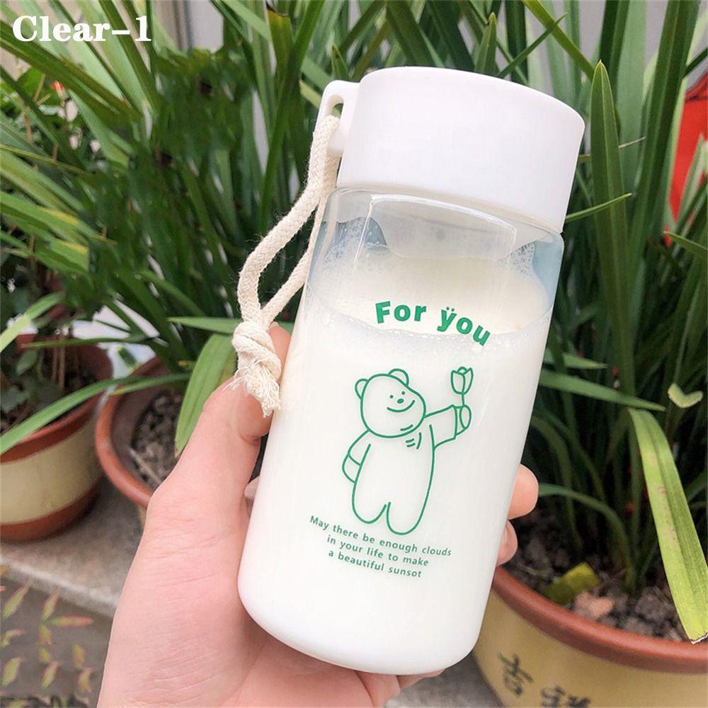 Простой Милый Медведь Уличный Стакан для Воды Прозрачная Матовая Бутылка для Воды