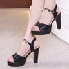 Fashion Platform High Heels New Women Pumps Women Wedding Party Shoes Ladies Shoes Open Toe Pearl Women Sandals 32-43