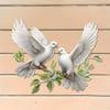White Dove Metal Wall Decor Ornament Display Artwork Hanging Sculpture for Kitchen Corridor Indoor