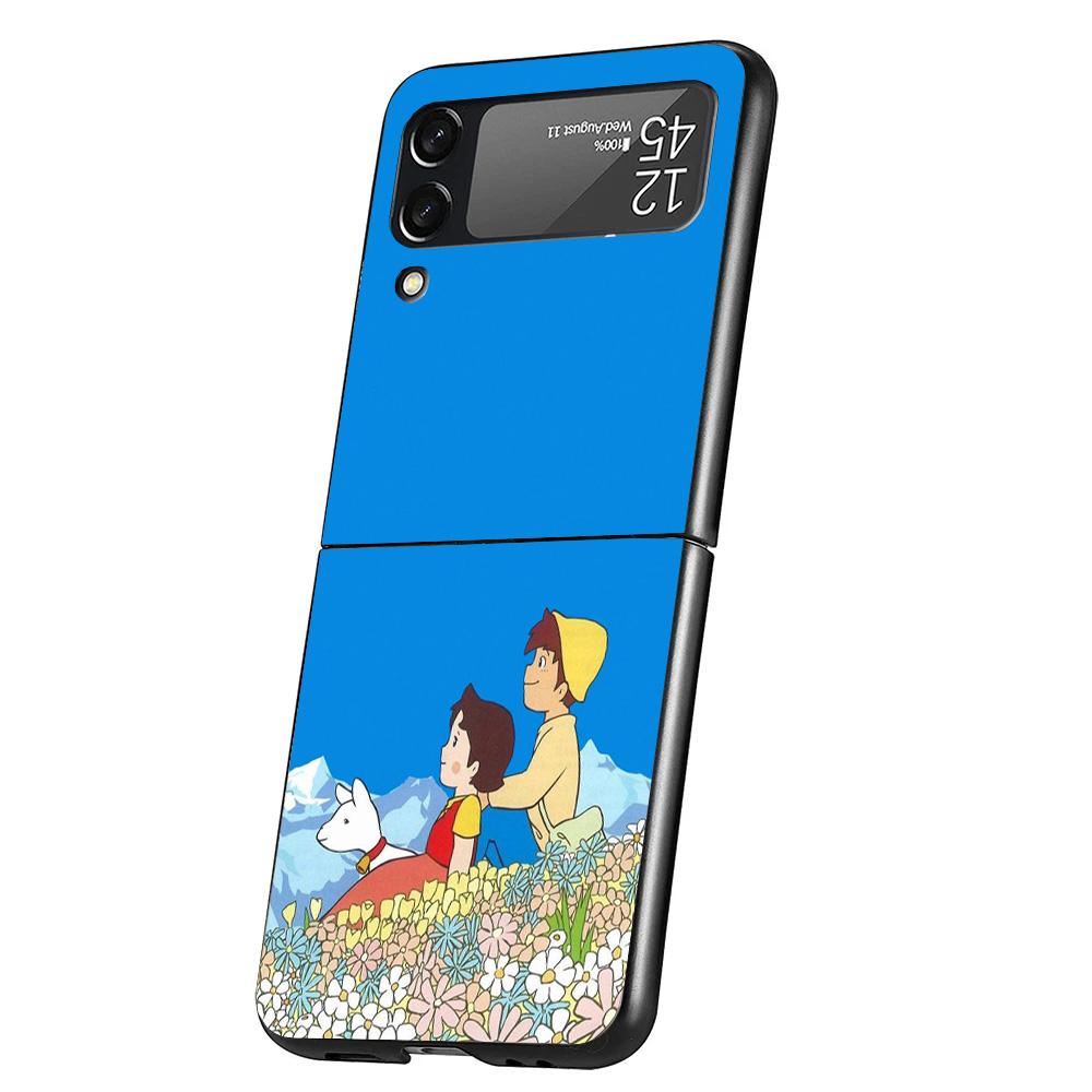 Heidi Cute Cartoon Cover Phone Case For Samsung Galaxy Z Flip 7 6 5 4 3 5G Flip7 Flip6 Flip5 Flip4 Flip3 Black Fundas Shell