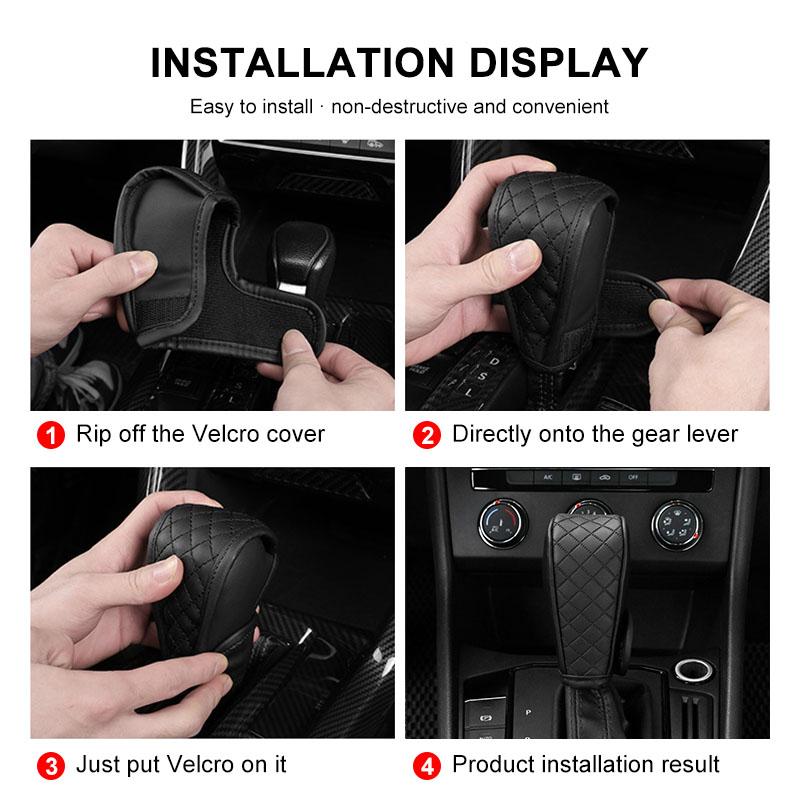 CRY1 1Pcs PU Leather Non-slip Wear-resistant Car Shift Handle Stickers For Mercedes Benz C400 C450 C160 C180 C200 C220 C250 C300 C350