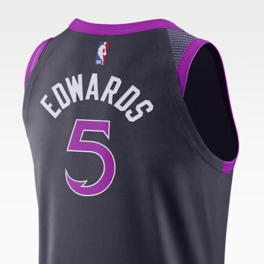 Nike Anthony Edwards Minnesota Timberwolves City Edition NBA Authentic Jersey 'Purple Dynasty' Men's HM6114-526