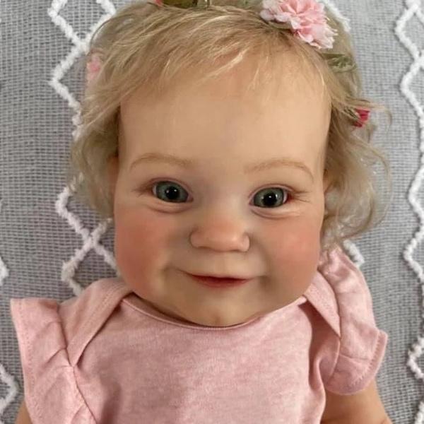60cm Reborn Toddler Cute Girl Doll with Rooted Blonde