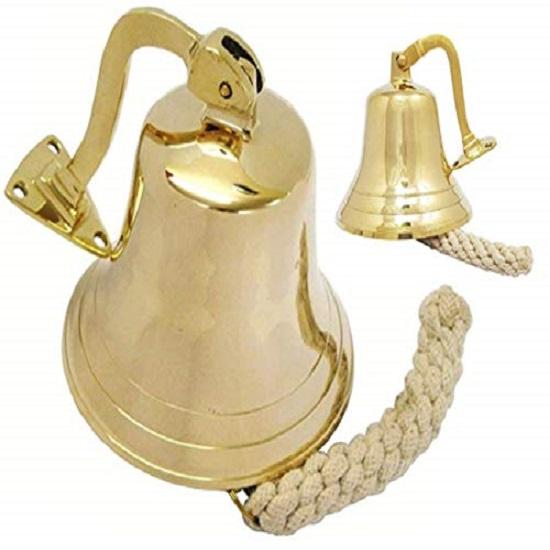 Brass Nautical Ship Bell Maritime School,Dinner,Reception,Home Decor Wall Hanging Bell