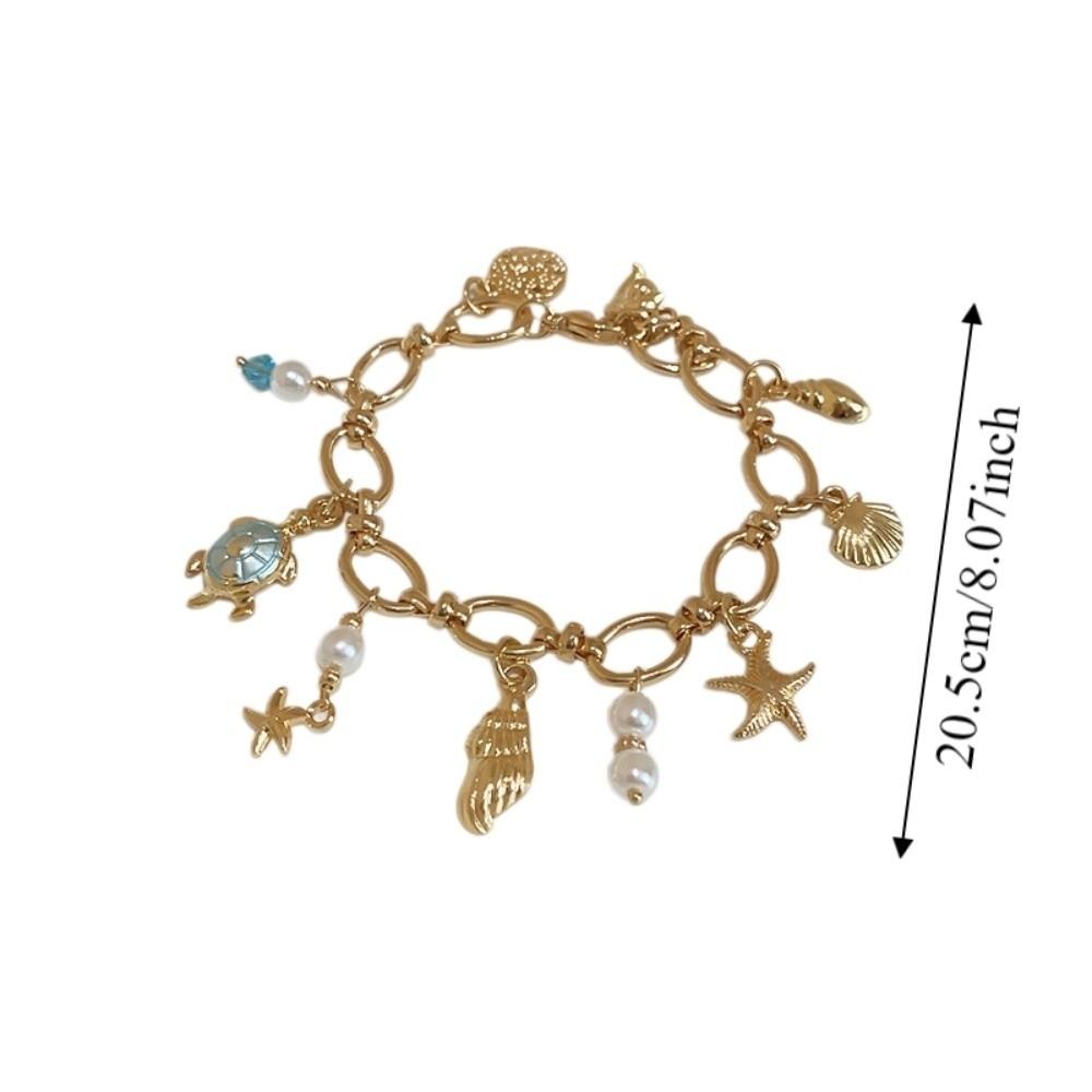 Ornaments Turtle Zinc Zinc Alloy Woven Bangle Zinc Zinc Alloy Rhinestone Pearl Shell Beaded Hand Chain  Daily