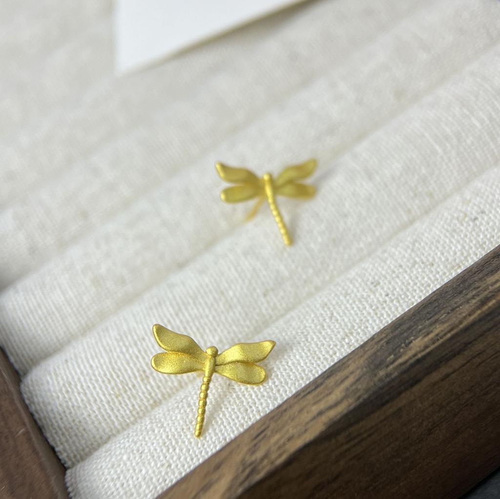 Новые китайские серьги-стрекозы женские ретро национальный стиль элегантный темперамент праздничные позолоченные серьги-бабочки серьги