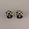 Leopard Print Round Earrings Alloy Sensitive Skin Friendly Earrings Jewelry Gift for Women Girls Dainty Accessories