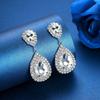 Women Bridal Tear Drop Earrings Rhinestone Wedding Accessories Jewelry Long Earrings
