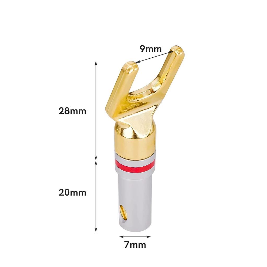 Cleqee Y-образный акустический терминал золото 4 шт. CLQ-YT01