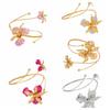 Enamel Glaze Butterfly Orchid Bracelet Floral Flower Armband Fairy Open Arm Bangle  Hand Jewelry