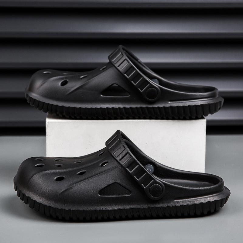 Baotou slippers men's 2024 summer new men's thick bottom stepping on shit feeling wear-resistant breathable outside wearing beach hole shoes