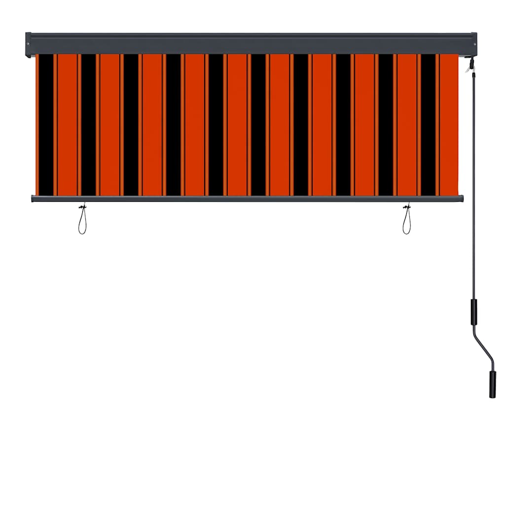 Outdoor Roller Blind in Orange and Brown 180 x 250 cm Fabric and Aluminum