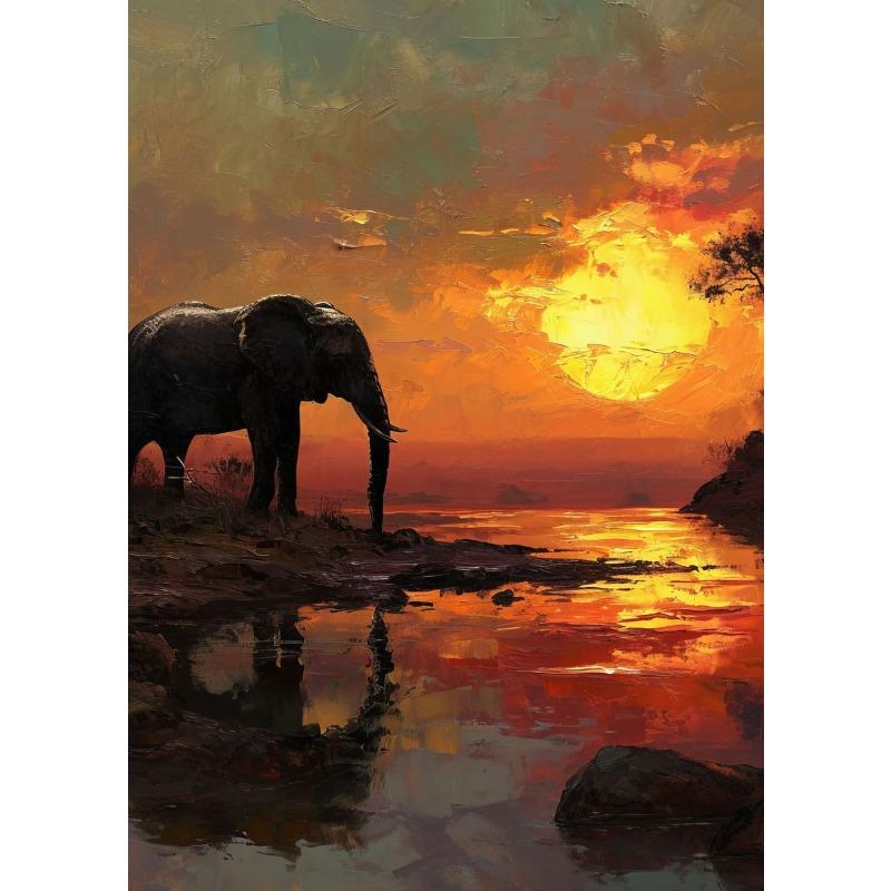 Дикая природа Два оленя Слон Лебедь Кит Настенное искусство Холст Масло Живопись Постеры и Принты Настенные картины для гостиной Домашний декор