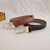 Genuine Leather Womens Two Layer Cowhide Casual Belt With Pin Buckle For Dress And Pants