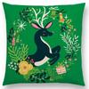 Cute Little Animals Floral Pattern Sofa Throw Pillow Case Lovely Bird Hedgehog Deer Swan Rabbit Cushion Cover