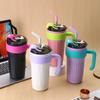 Large Capacity Handle Cup 316 Stainless Steel Thermos Cup High Appearance Level Ice Bully Cup with Straw Simple Car Cup