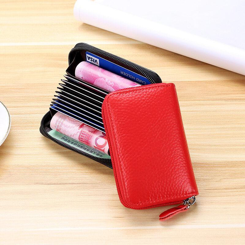 Держатель для кредитных карт из натуральной кожи для мужчин и женщин, держатели для удостоверений личности VIP-карт, тонкая маленькая сумка на молнии, деловой орган, чехол для карт