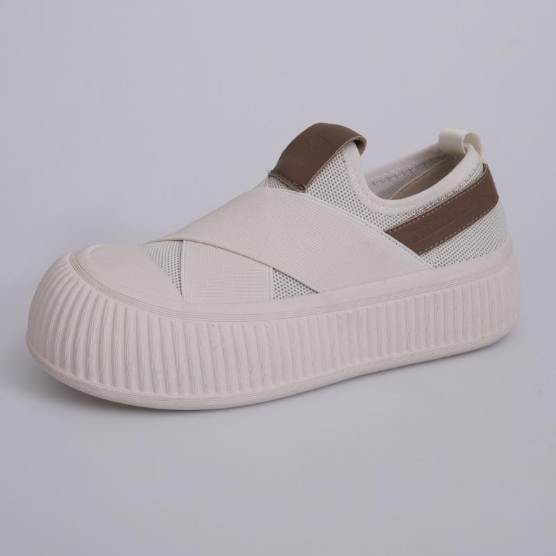 Летающие тканые дышащие кукольные туфли женские новые на платформе, сетчатые дышащие повседневные туфли, туфли-хлебушки