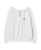 AWESOME STUDIO String Off-Shoulder Sweatshirt Ivory