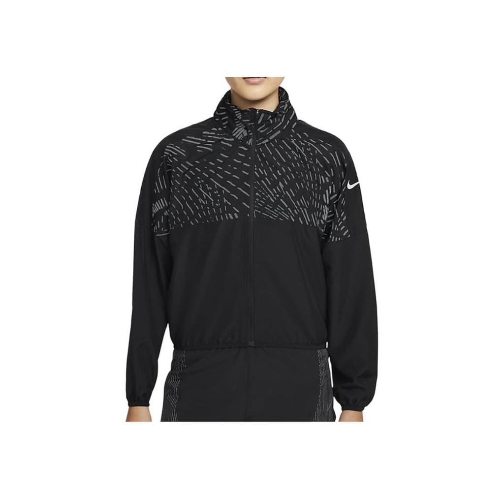 Nike Куртка с воротником-стойкой и принтом логотипа, женская куртка, черная DD6463-010