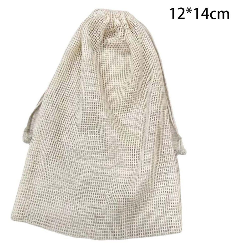 Reusable Cotton Mesh Bag Light Weight Drawstring Bag New Mesh Shopping Bag