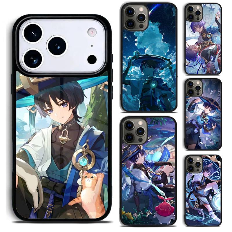 Чехол для телефона Genshin Impact Scaramouche для iPhone 17 16 15 Pro Max Air 14 13 12 11 Plus Ударопрочный чехол