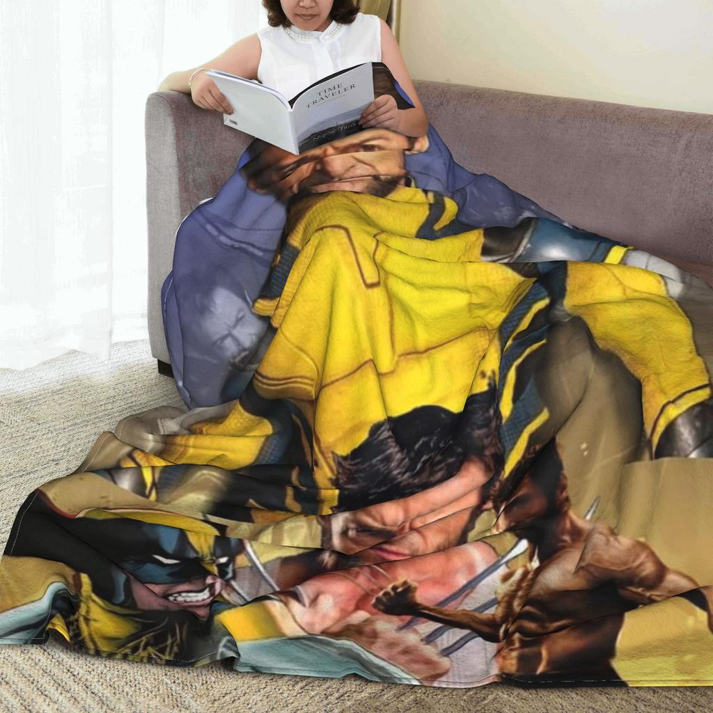 Flannel Throw Blanket Hugh Jackman Photo Collage Warm Plush Blankets Soft Bedding for Bed Living room Home Picnic Sofa