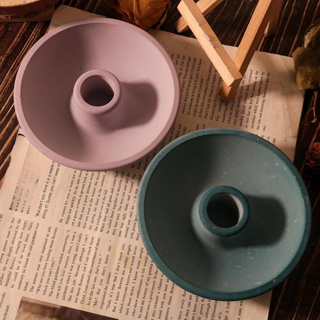 Круглая основа для свечи, силиконовая форма, форма для подсвечника из бетона своими руками, форма для подсвечника из гипсового цемента, силиконовая форма для смолы