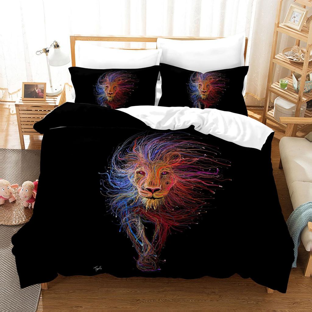 3D Digital Printing Bedding Quilt Set Three-Piece Elephant Animal Cartoon Animation