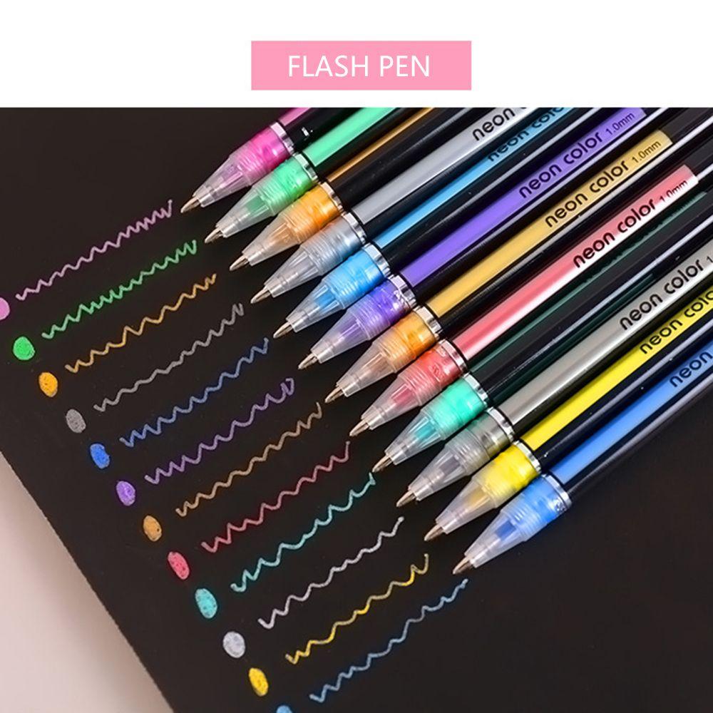 Офисная флеш-ручка для рисования своими руками, цветная ручка с тонким наконечником, маркеры, цветная ручка для подписи, набор блестящих гелевых ручек